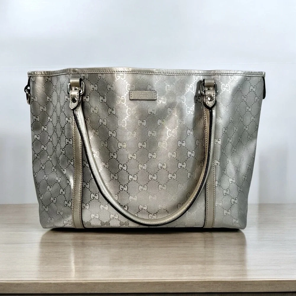 🤍Authentic Gucci Silver Joy GG Imprime Tote - Picture 2 of 16